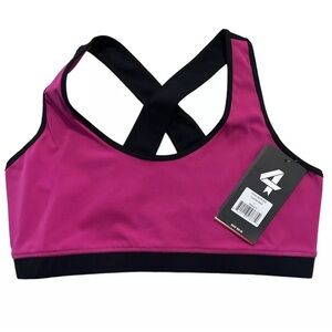 NWT FourLaps Infinity Sports Bra Fuchsia and Black M